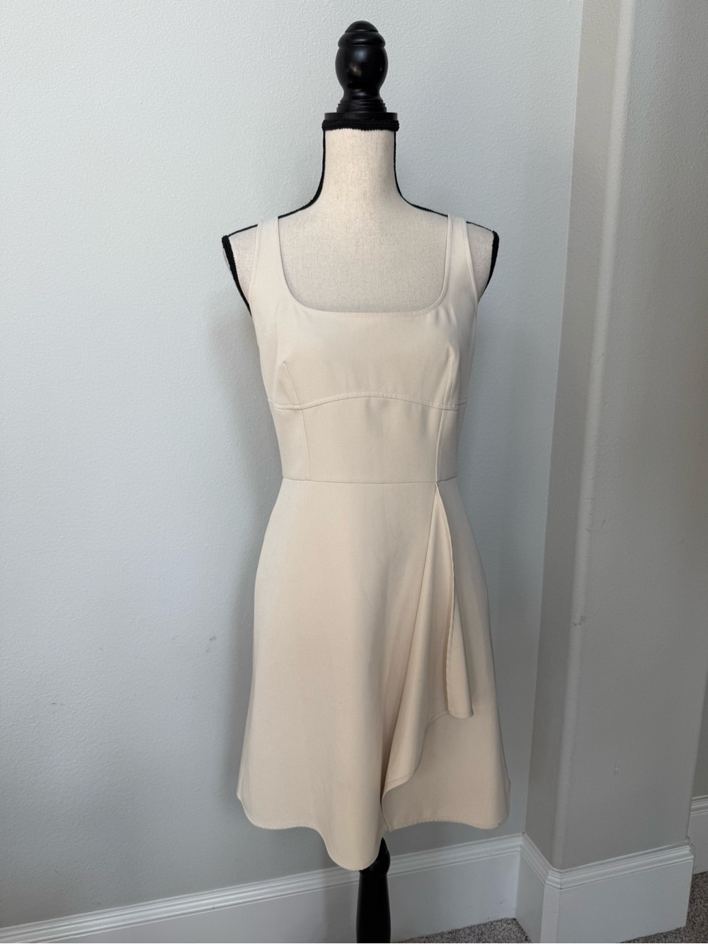 Gianni Bini Cream Square-Neck Mini Dress